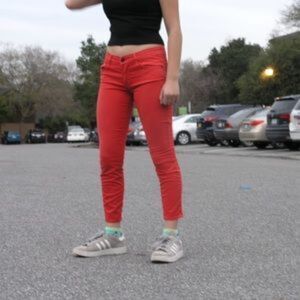 Mother The Looker Crop Cruel Summer Bonfire Twill